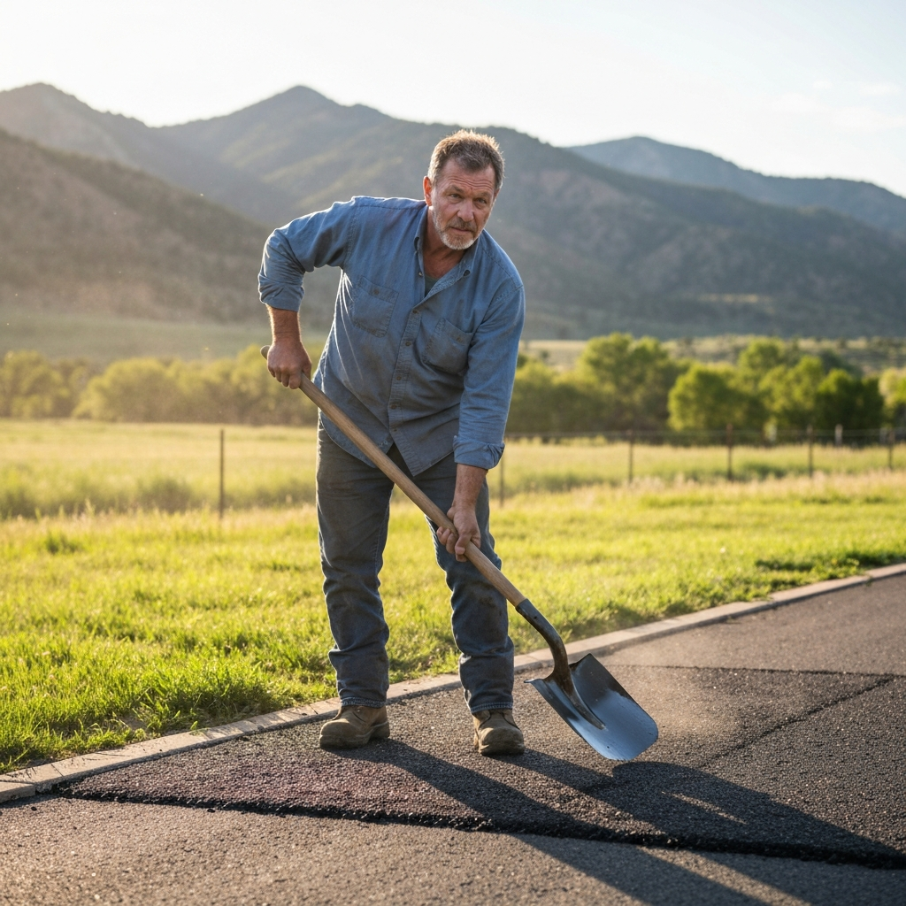asphalt paving at work